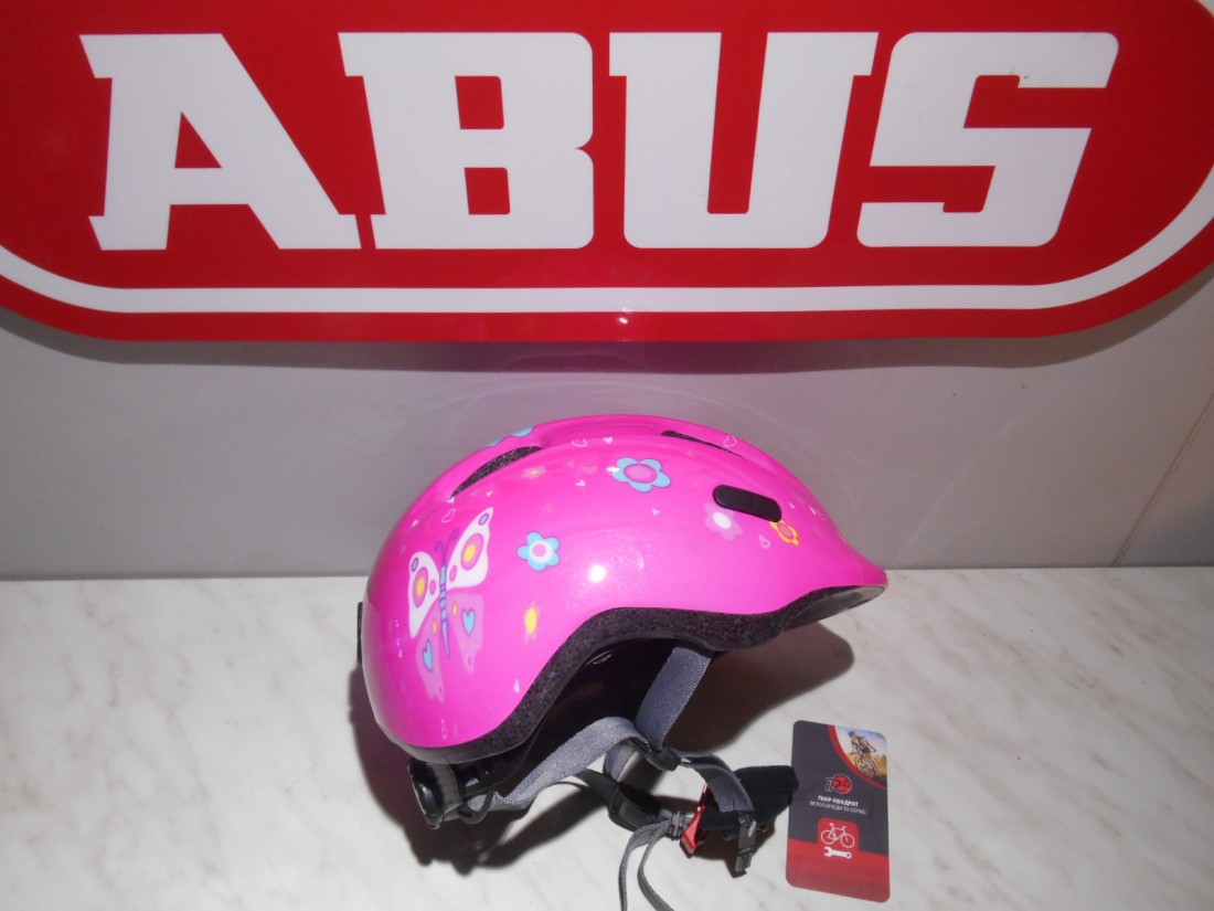 Дитячий шолом ABUS SMILEY 2.0 - pink butterfly М (50 - 55 cм) - 1250 грн