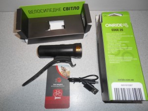 Велофара Onride Edge 20, акумулятор, світло перед - 600 грн